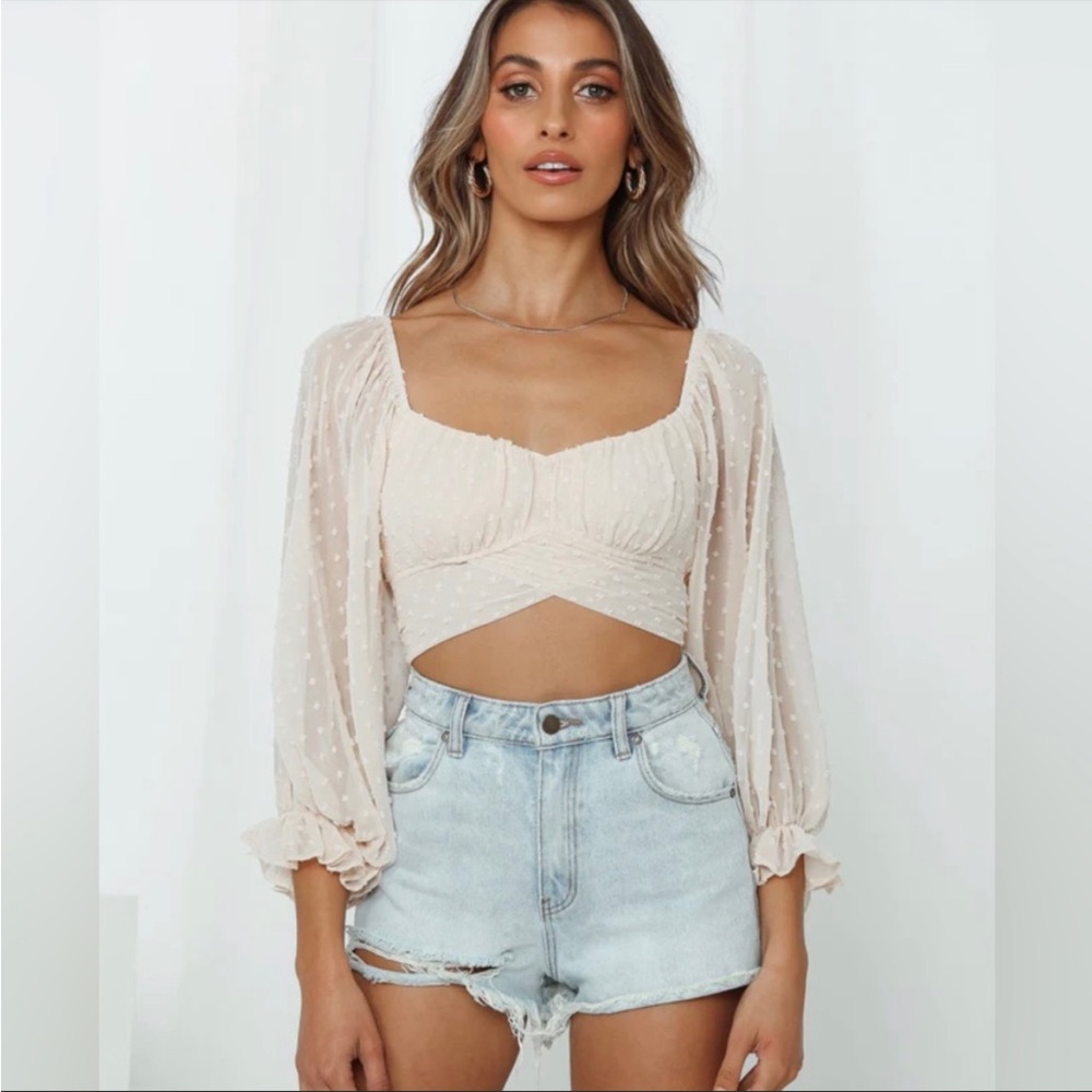 HELLO MOLLY Sunset Crop Nude top Size Medium